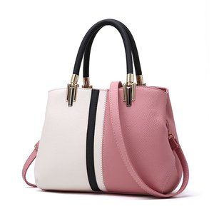 PU Leather Top Handle Satchel Tote, Sleek Shoulder Bag with Trendy Design